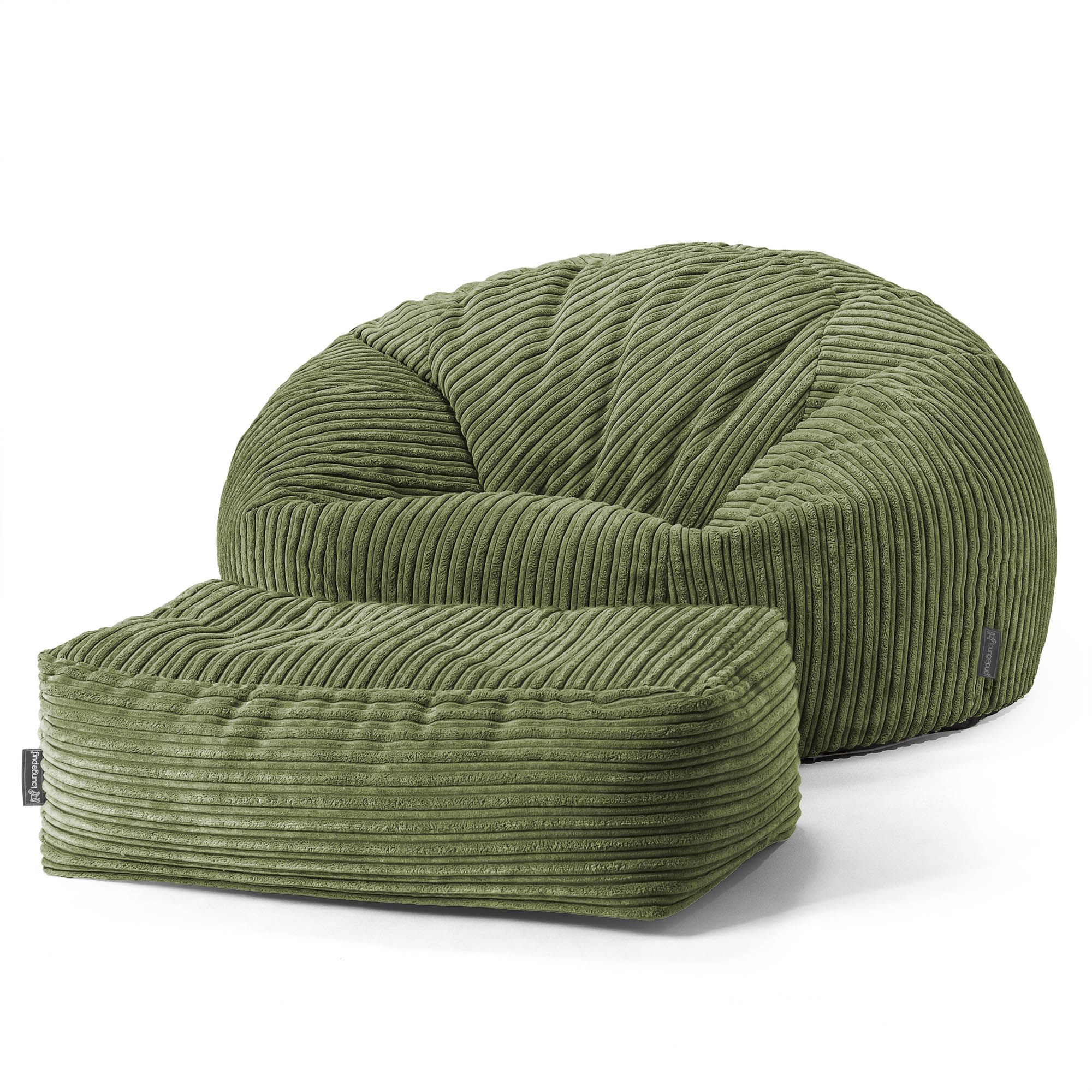 LoungePug クラシックビーズソファ-クラシックコーデュロイグリーン