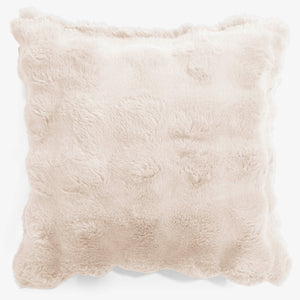 クッションカバー 47 x 47cm - ポンポンファークリーム