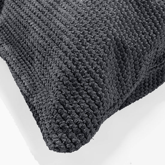 筒型ボルスタークッションカバー 20 x 55cm - ポンポンブラック 03