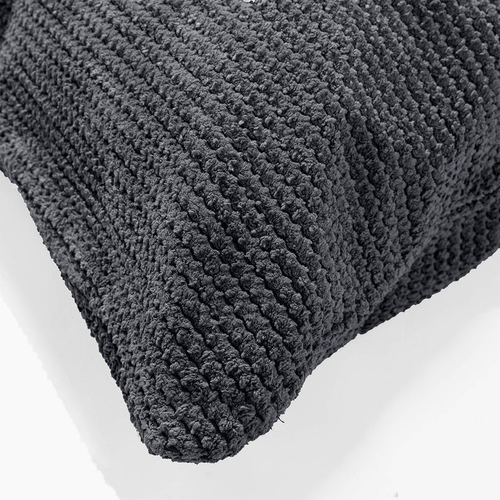 筒型ボルスタークッションカバー 20 x 55cm - ポンポンブラック 03