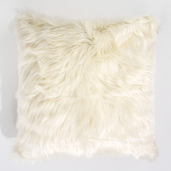 特大クッションカバー 70 x 70cm - モンゴリアンラムフェイクファー クリーム 01