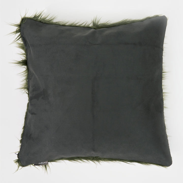 特大クッションカバー 70 x 70cm - モンゴリアンラムフェイクファー セージグリーン 02