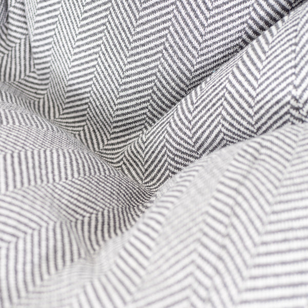 ハイバック背もたれビーズクッションチェア - ニットヘリンボーングレー Fabric Close-up Image