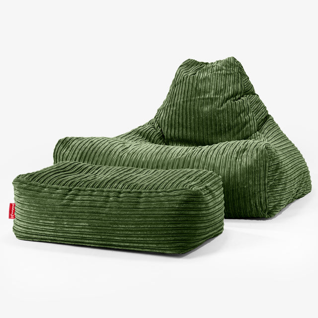 ラウンジャービーズクッション - クラシックコーデュロイフォレストグリーン 02