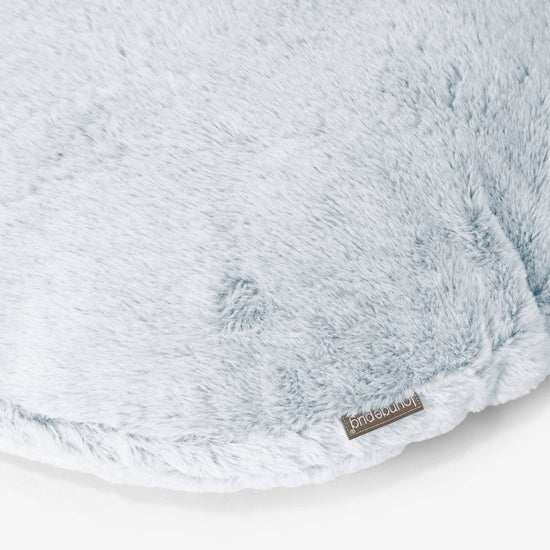 丸形ラウンドクッションカバー 50cm - フェイクラビットファーダスティブルー 02