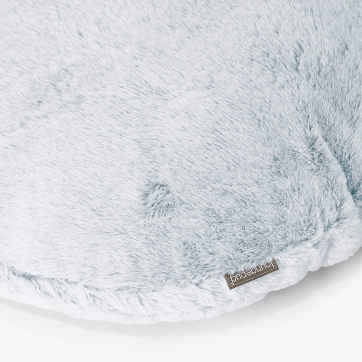 丸形ラウンドクッションカバー 50cm - フェイクラビットファーダスティブルー 02