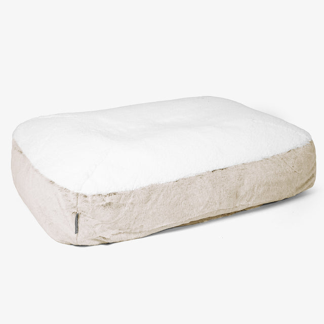 のんびりドッグベッド大型 - フェイクラビットファーゴールデンブラウン 01