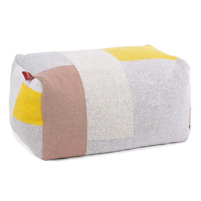 小型フットスツール - ニットカラーブロックグレー 01