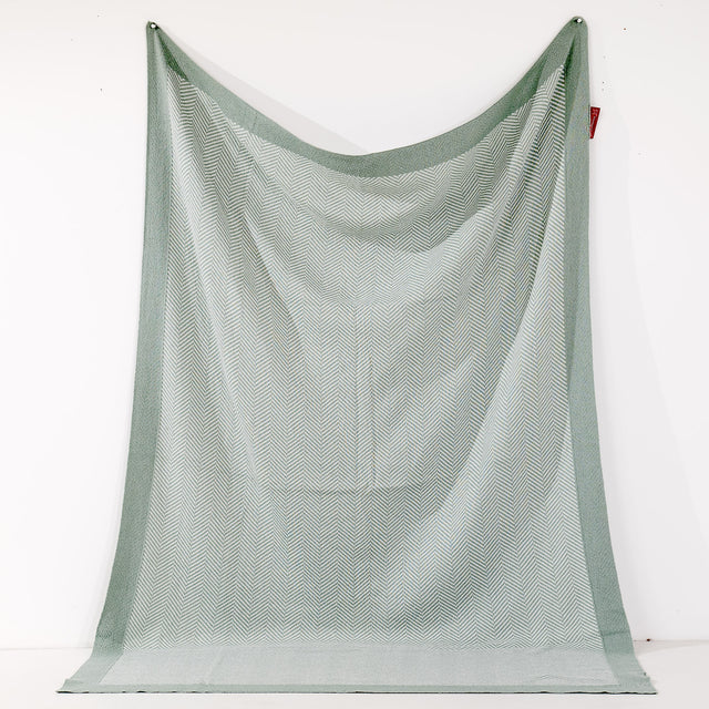 ひざ掛け/ブランケット - ニットヘリンボーンサックスブルー 01