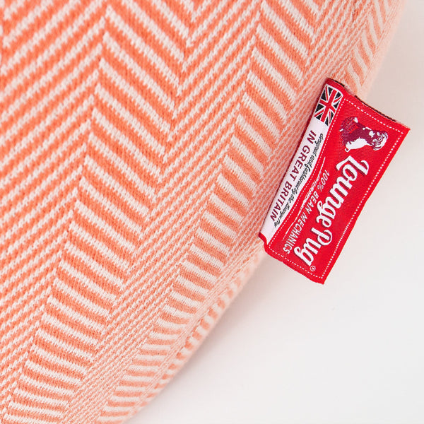 ハイバック背もたれビーズクッションチェア - ニットヘリンボーンコーラル Fabric Close-up Image