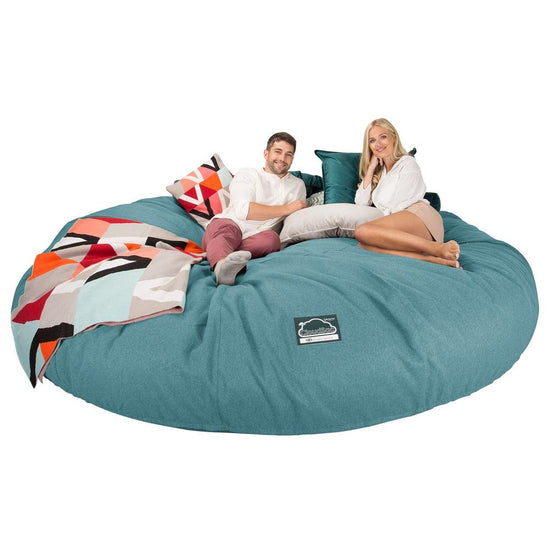 CloudSac 5000 XXXXXL 超特大タイタニックメモリーフォームビーズクッションソファ - Interalliウールアクア 04