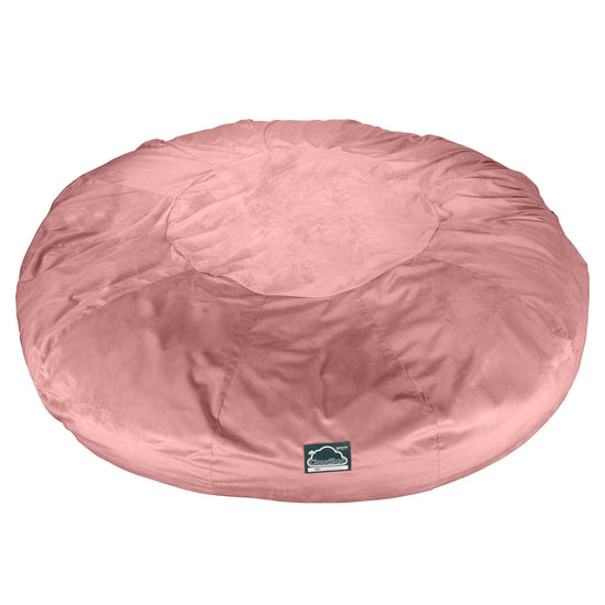 CloudSac 5000 XXXXXL 超特大タイタニックメモリーフォームビーズクッションソファ - ベルベットピンク 07
