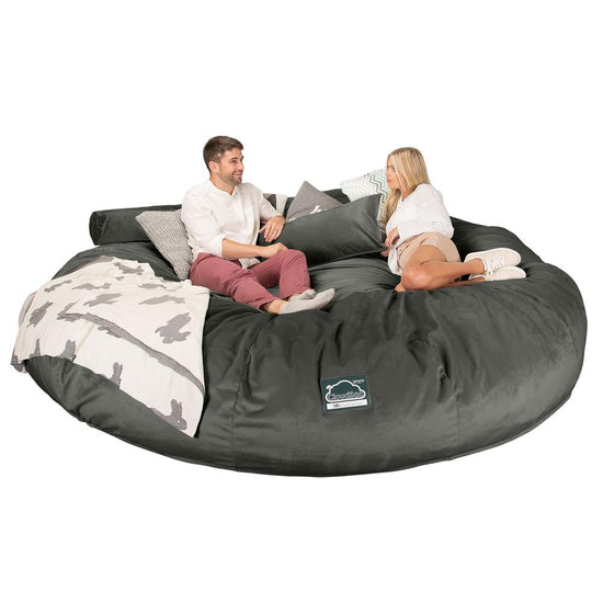 CloudSac 5000 XXXXXL 超特大タイタニックメモリーフォームビーズクッションソファ - ベルベットグラファイトグレー 04