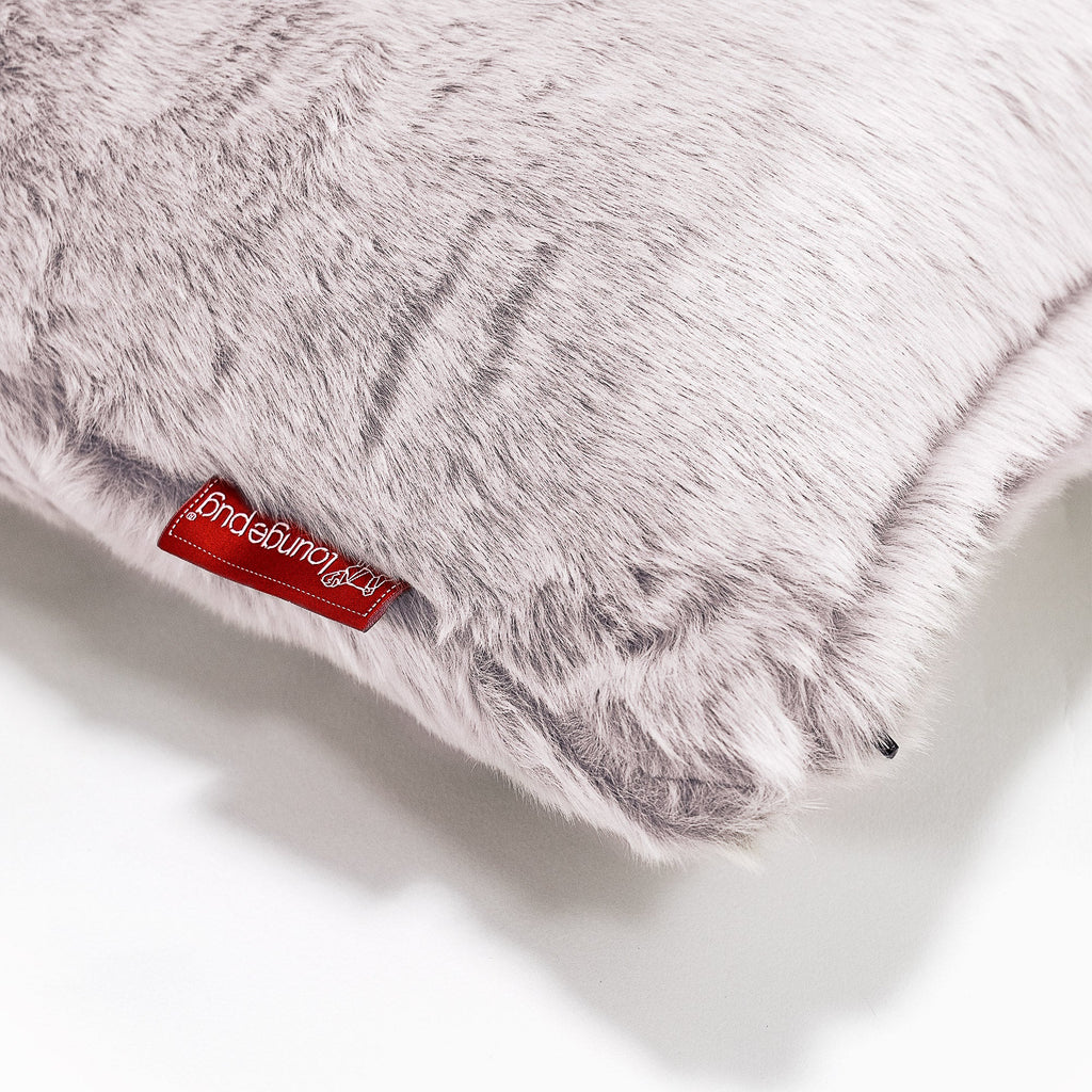 LoungePug筒型ボルスタークッション20 x 55cmフェイクラビットファーピンク Lounge Pug Japan