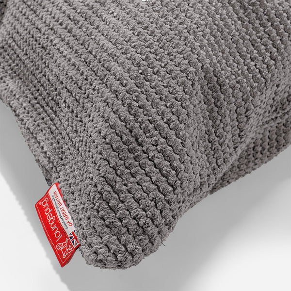 筒型ボルスタークッションカバー 20 x 55cm - ポンポンチャコールグレー Fabric Close-up Image