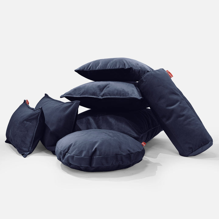 筒型ボルスタークッション 20 x 55cm - ベルベットネイビー 04