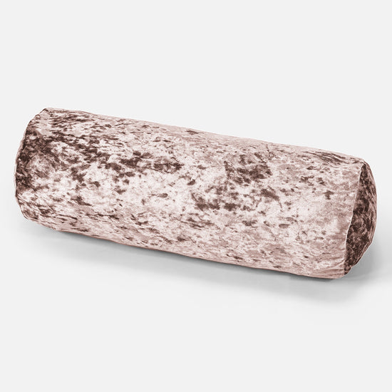 筒型ボルスタークッション 20 x 55cm - ヴィンテージベルベットトリュフ 01