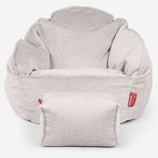 Bubbleビーズクッションチェア - シェニールクリーム 02