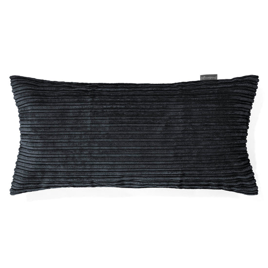 XL長方形枕クッション 40 x 80cm  - クラシックコーデュロイブラック 01