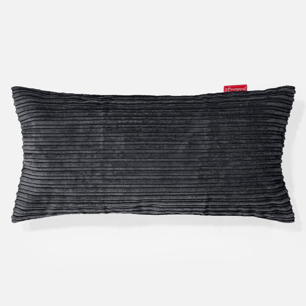 XL長方形枕クッション 40 x 80cm  - クラシックコーデュロイブラック 01