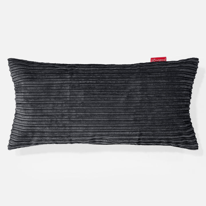 XL長方形枕クッション 40 x 80cm  - クラシックコーデュロイブラック 01