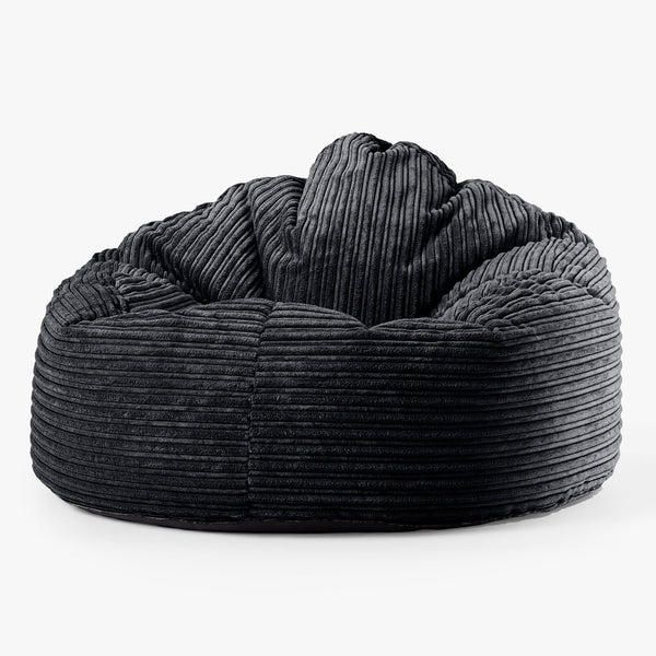 Archiビーズクッションチェア - クラシックコーデュロイブラック Fabric Close-up Image