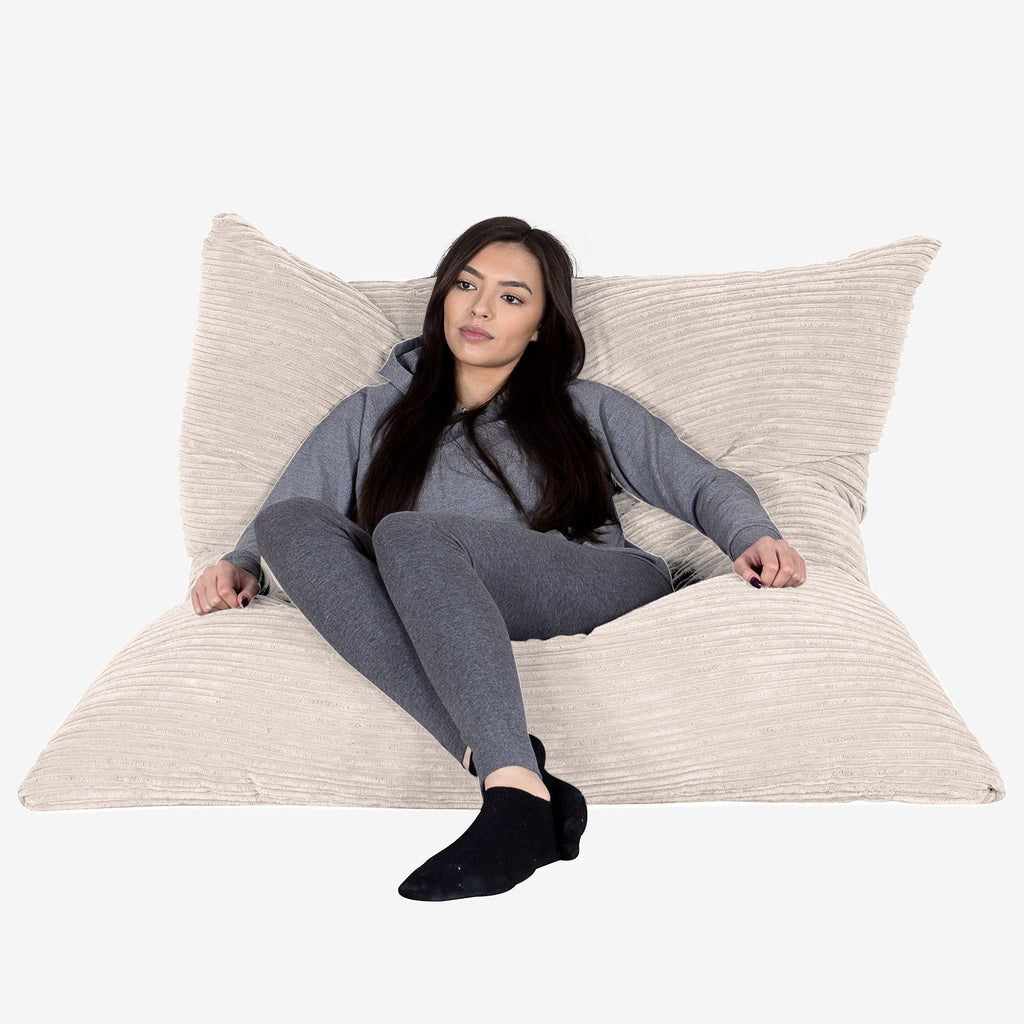 ラウンジパグ　Lounge pug 　 クラシックコーデュロイ　ティール Lounge Pug、彩座椅子フロアビーズクッションチェア、クラシック