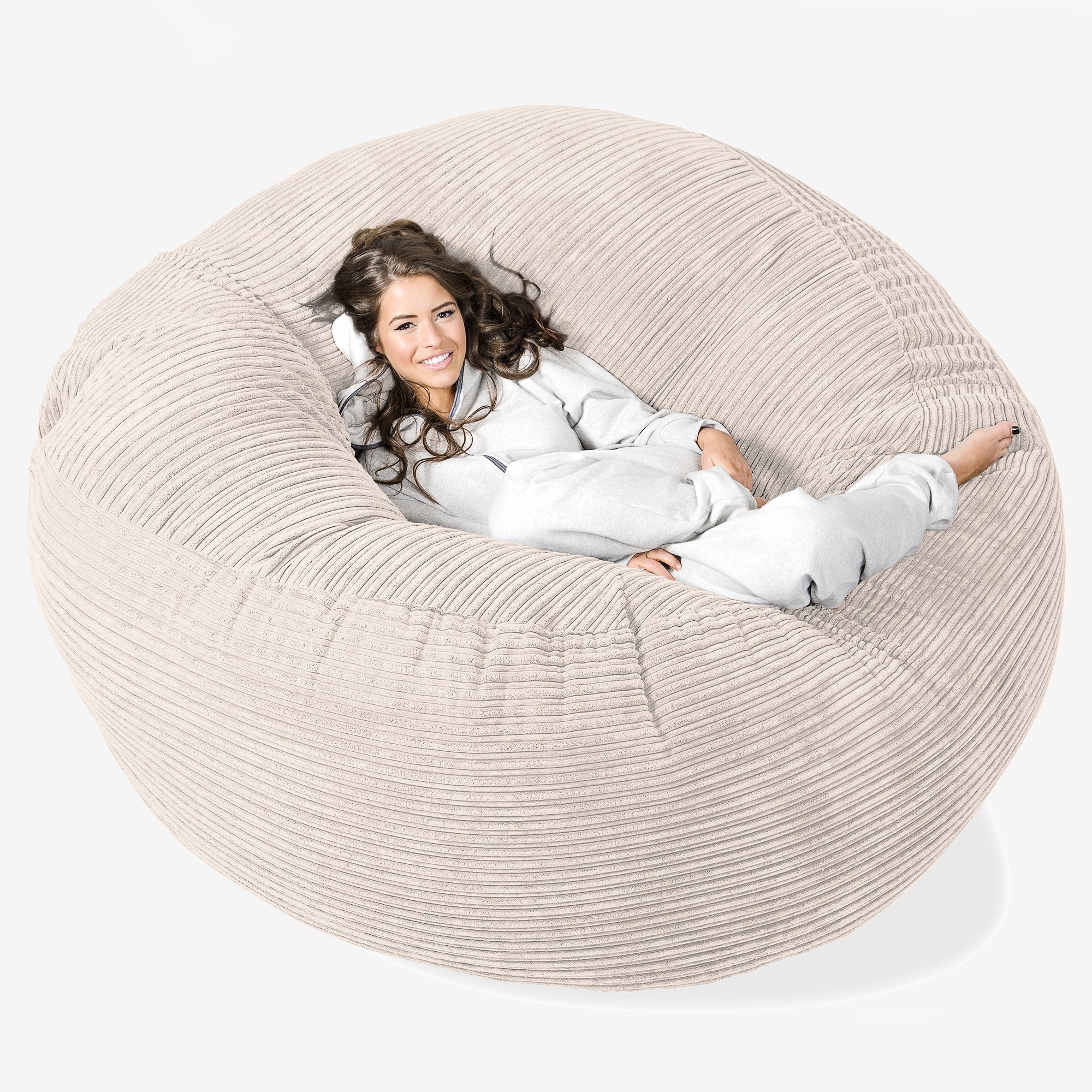 商品画像：LoungePug 3人掛けアルバートビーズソファ-ふわもこテディ 4