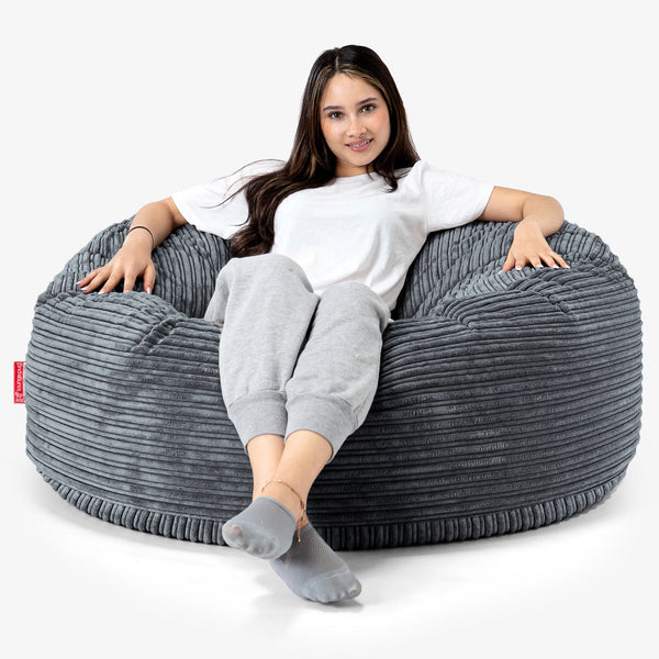 マンモスビーズクッションソファ - クラシックコーデュロイスレートグレー 01