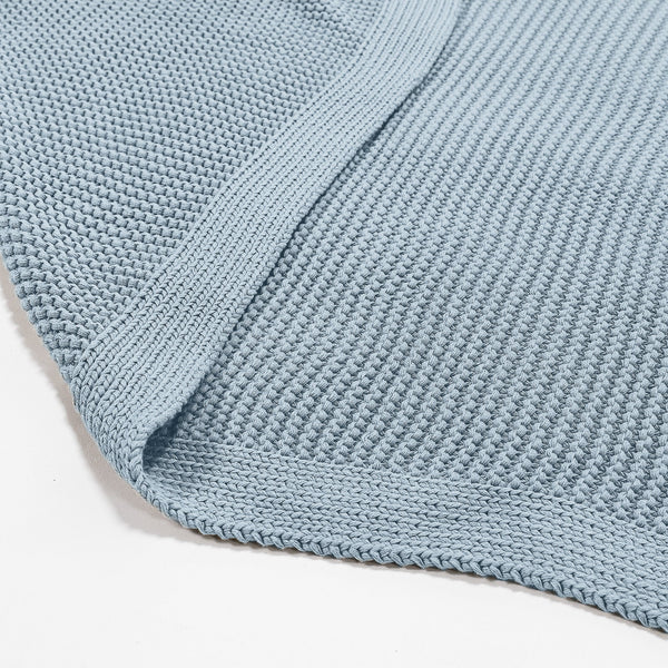 ひざ掛け/ブランケット - Ellosニットミスティブルー Fabric Close-up Image