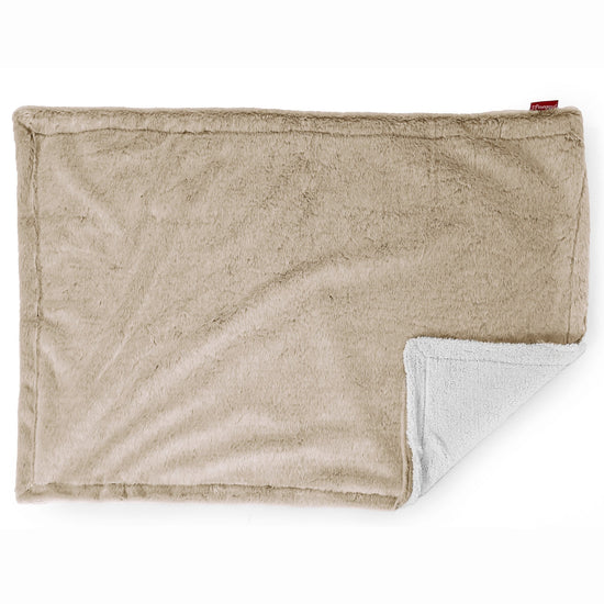 シェルパスロー/ブランケット - フェイクラビットファーゴールデンブラウン 03