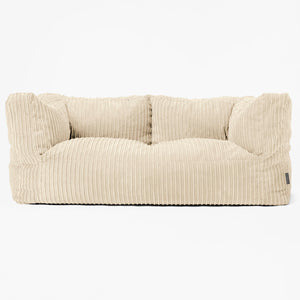 2人掛けアルバートソファビーズクッション - クラシックコーデュロイクリーム
