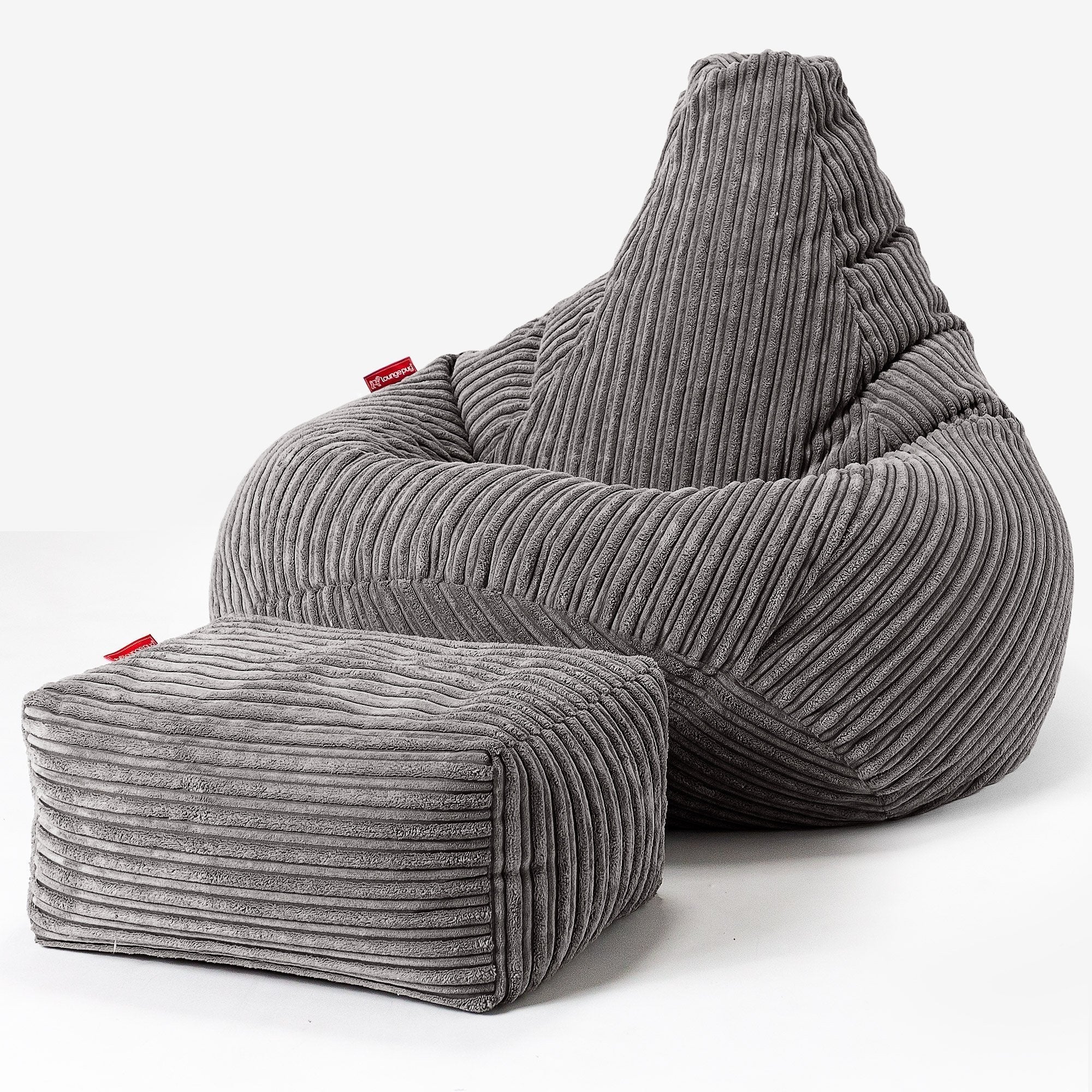 loungepug ビーズクッションチェアクラシックコーデュロイターコイズブルー LoungePug クラシックビーズチェア-クラシックコーデュロイ