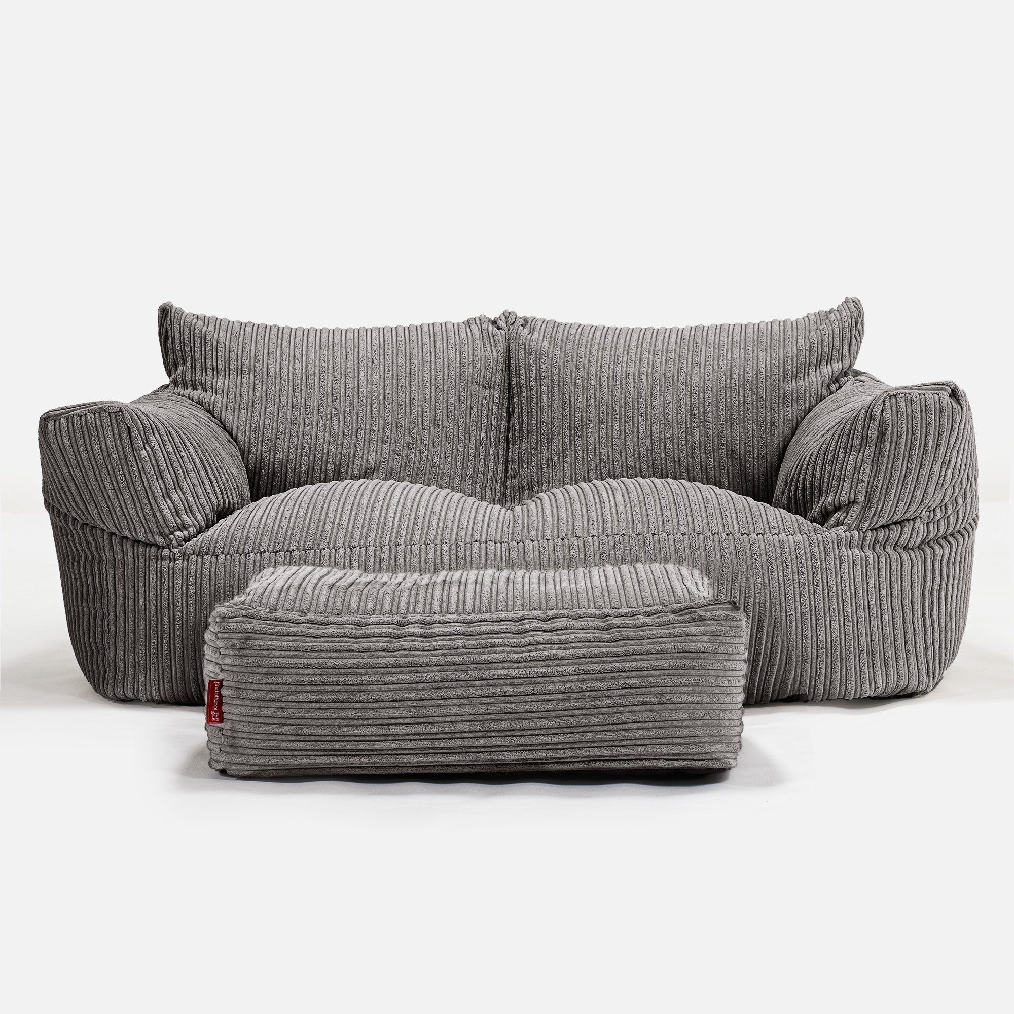 完売 ジョセフィン ビーズソファ　コーデュロイ & 小型フットスツールセット LoungePug ジョセフィンビーズソファ-クラシックコーデュロイ