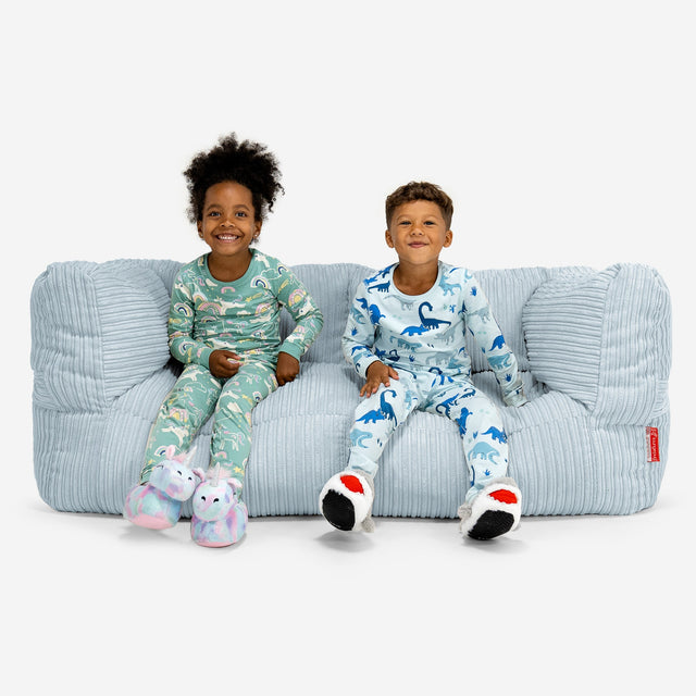 子供用特大アルバートソファビーズクッション 3-14歳用 - クラシックコーデュロイベビーブルー 01