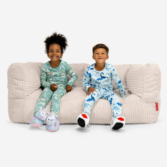 子供用特大アルバートソファビーズクッション 3-14歳用 - クラシックコーデュロイアイボリー 01