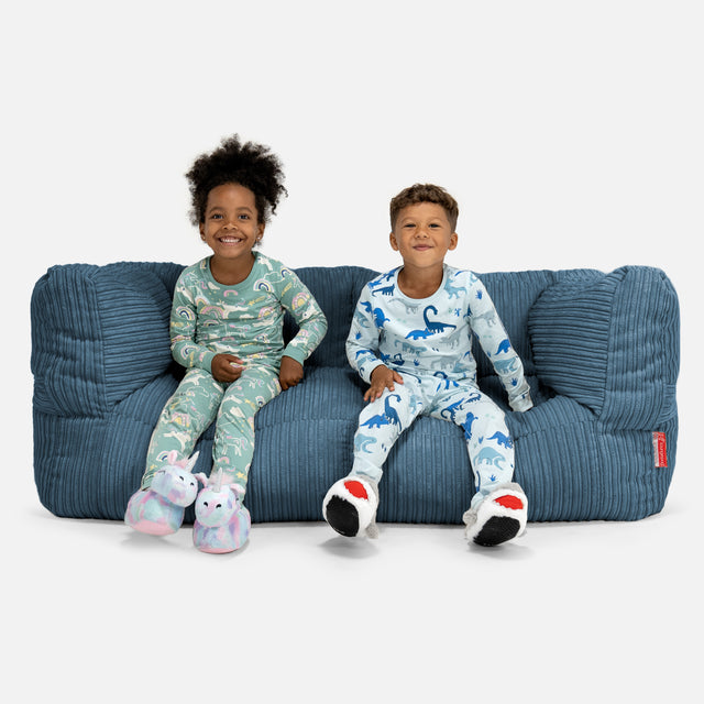 子供用特大アルバートソファビーズクッション 3-14歳用 - クラシックコーデュロイネイビー 01