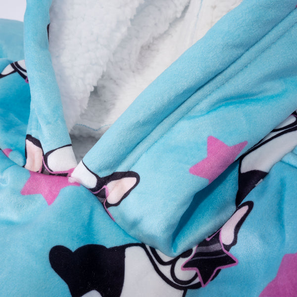 特大ジップパーカーブランケット男女兼用 - パグ Fabric Close-up Image
