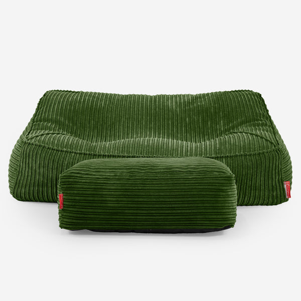 のんびりソファビーズクッション - クラシックコーデュロイフォレストグリーン Fabric Close-up Image