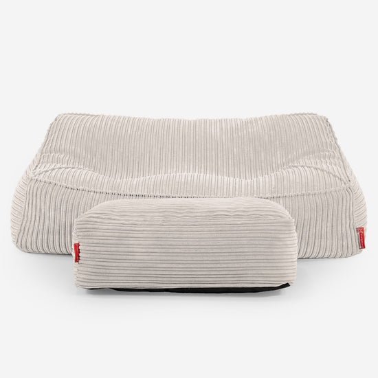 のんびりソファビーズクッション - クラシックコーデュロイアイボリー 02