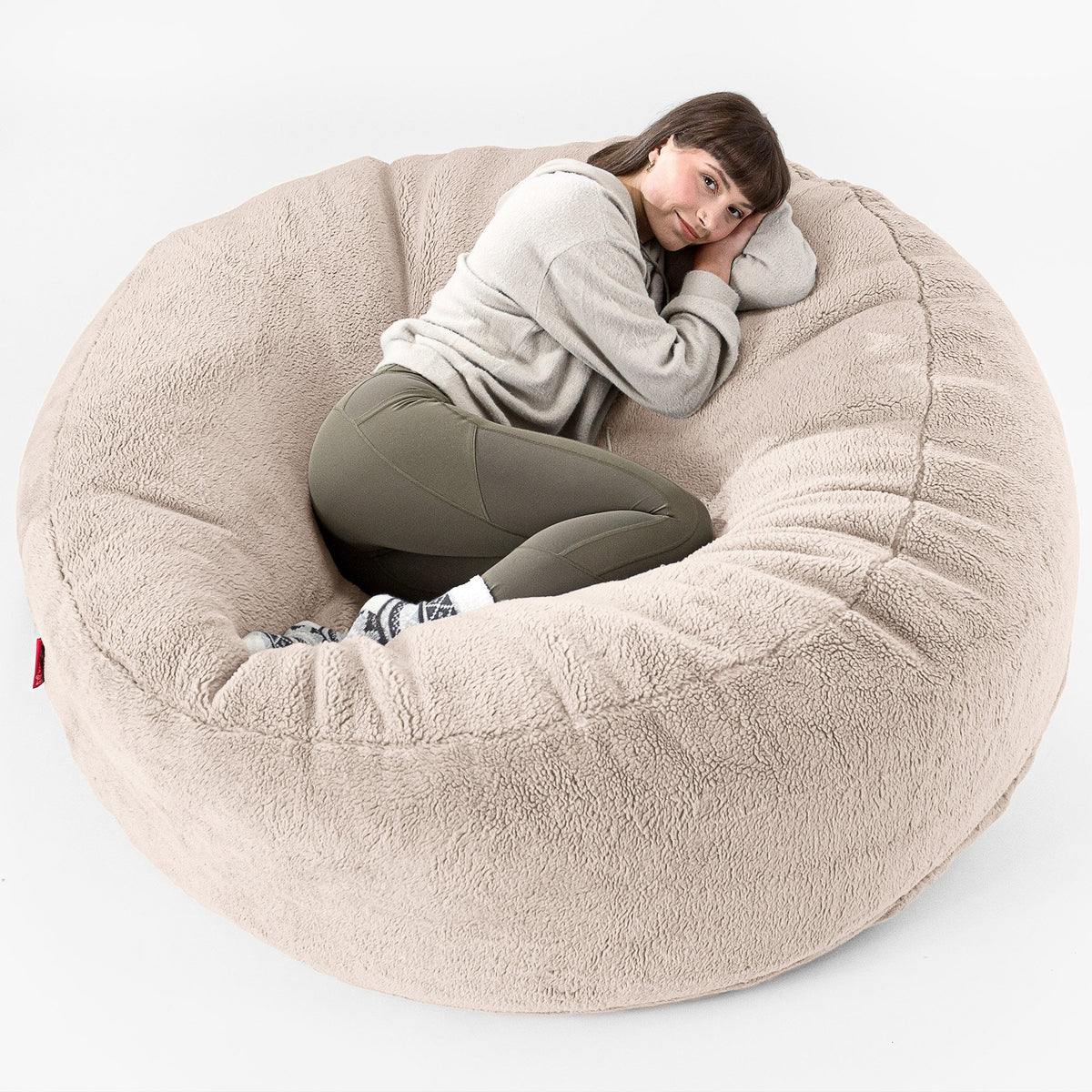 Lounge pug ビーズクッションソファ ミンク LoungePug超特大メガマンモスビーズソファ-テディファーミンク– Lounge