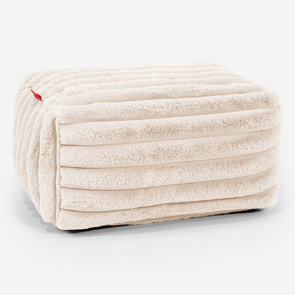 小型フットスツール - ふわふわコーデュロイクリーム 01