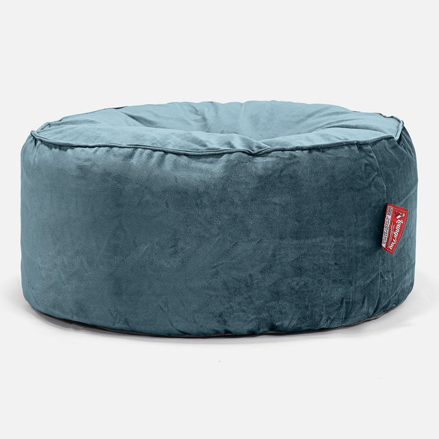 ラージ円形ラウンドプーフ - ベルベットティール 01