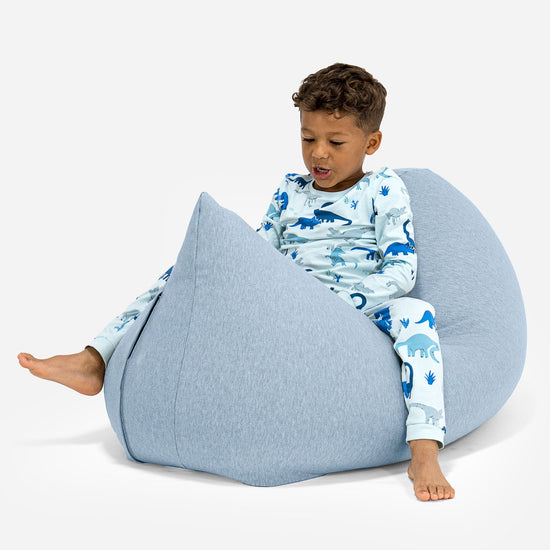 トール大型子供用ビーズクッション 2-6歳用 - のびのびコットンベビーブルー 02