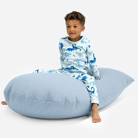 トール大型子供用ビーズクッション 2-6歳用 - のびのびコットンベビーブルー 03