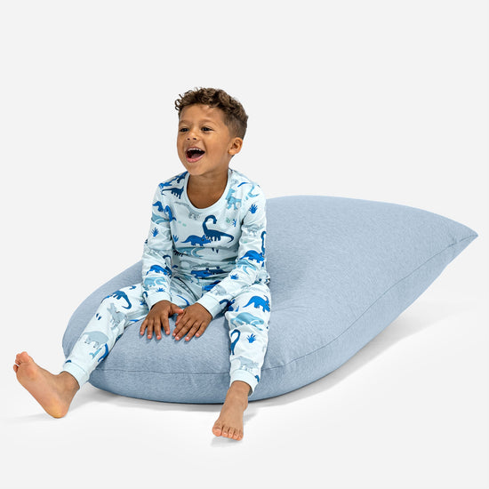 トール大型子供用ビーズクッション 2-6歳用 - のびのびコットンベビーブルー 05