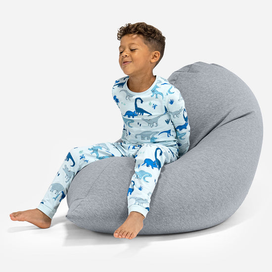 トール大型子供用ビーズクッション 2-6歳用 - のびのびコットンライトグレー 01