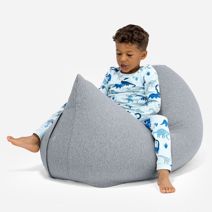 トール大型子供用ビーズクッション 2-6歳用 - のびのびコットンライトグレー 02