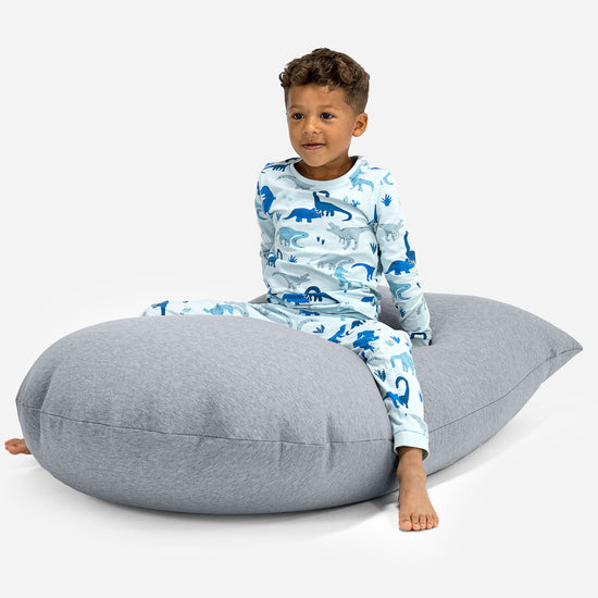 トール大型子供用ビーズクッション 2-6歳用 - のびのびコットンライトグレー 03