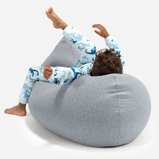 トール大型子供用ビーズクッション 2-6歳用 - のびのびコットンライトグレー 04